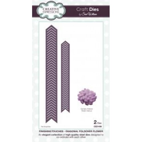 Diagonal Foldover Flower - Finishing Touches  Die Collection CED1436