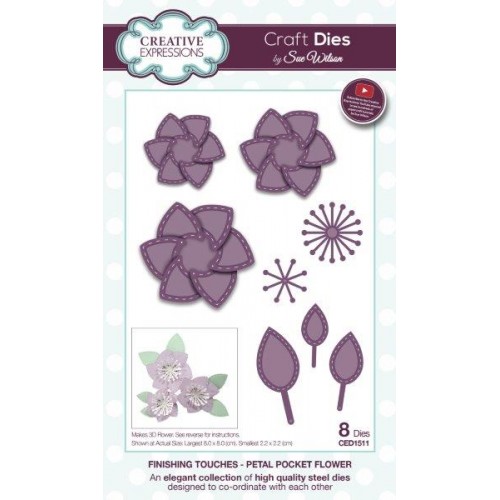 Petal Pocket Flower - Finishing Touches  Die Collection CED1511