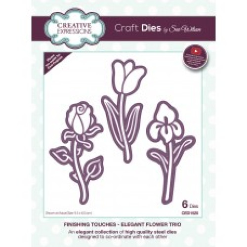 elegant flower trio - Finishing Touches  Die Collection CED1525