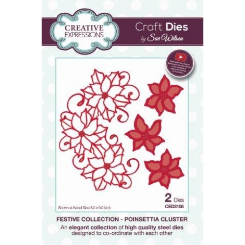 Poinsettia Cluster - Festive Collection ced3105
