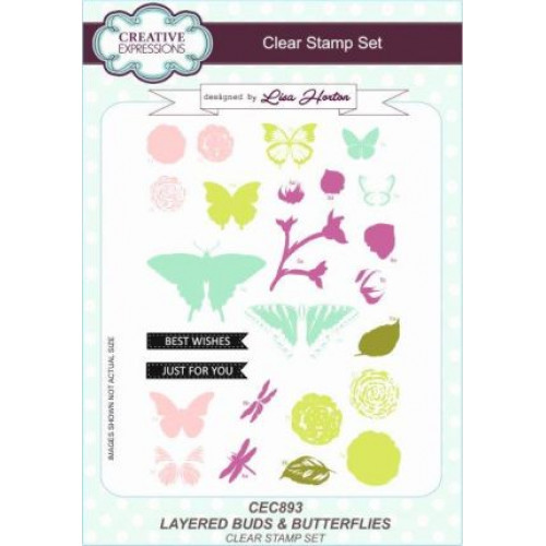 Layered Buds & Butterflies  - Lisa Horton Clear stamps CEC893