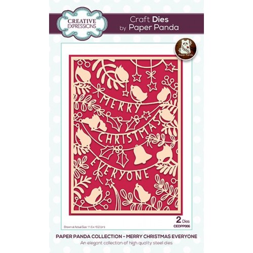 Merry Christmas Everyone  - Paper Panda Craft Dies CEDPP006