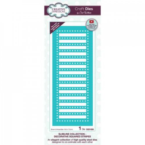 slimline decorative squared stripes Creative Expressions Craft Die -  CED1255