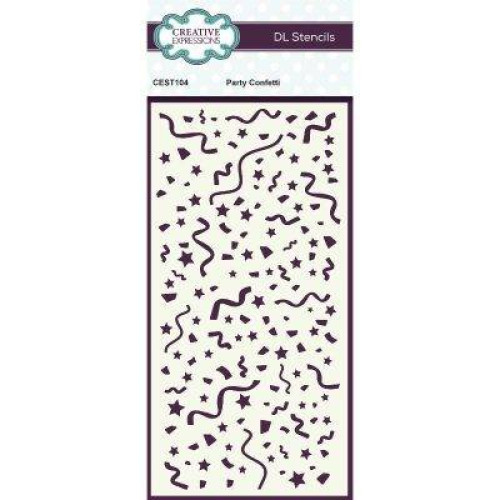 party confetti  DL stencil  - by sue wilson