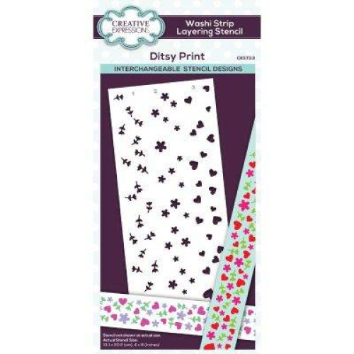 ditsy print  washi strip layering stencil  