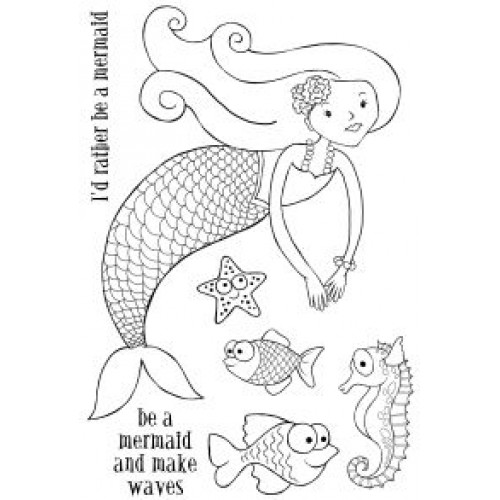 Sweet Mermaid - Woodware Clear Stamps -8